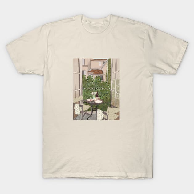 Dinner at the terrace T-Shirt by hande.draws